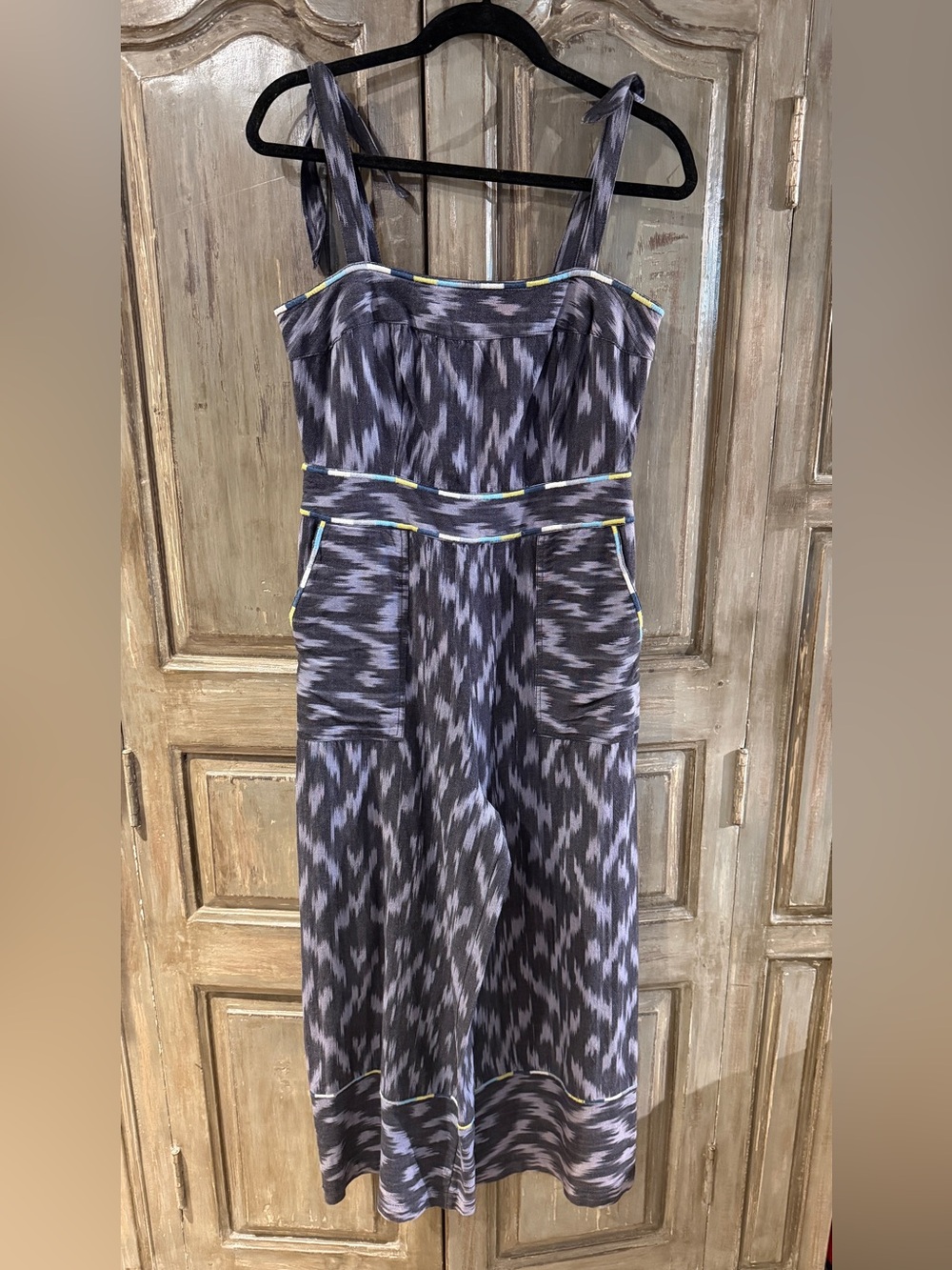 Anthropologie Blue Ikat Jumpsuit